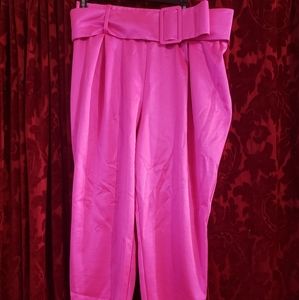 Pink pants with belt
